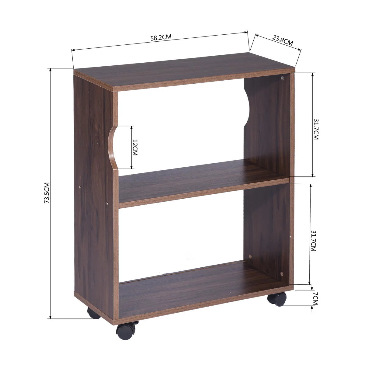 47.4" L Computer Desk with Movable Bookcase N25677