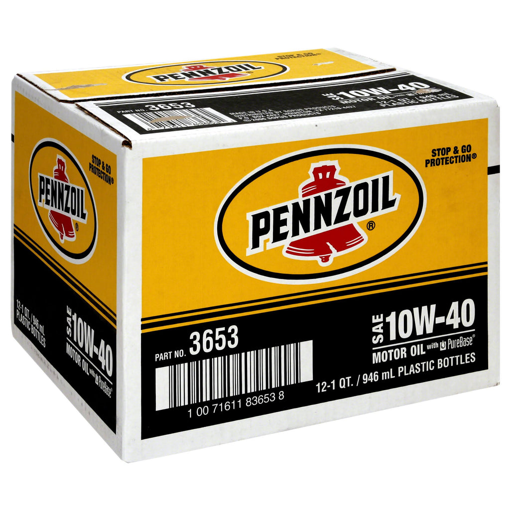 SAE 10W-40 Motor Oil, 12 pack, 1 qt bottles Y91968
