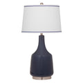 Blue and White Ceramic Table Lamp with Linen Shade K4909