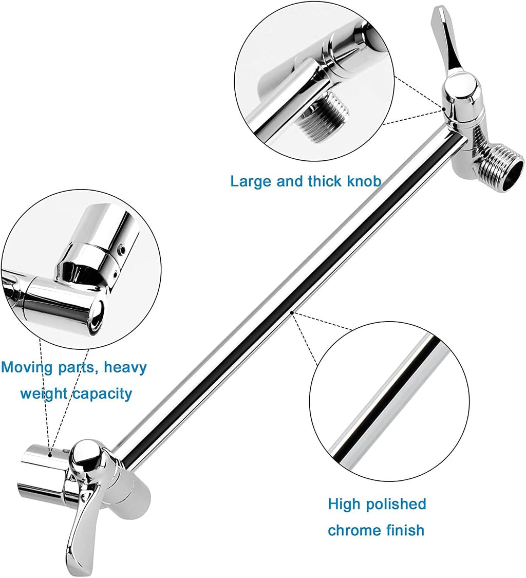 Chrome 8" Rain Shower Head with Handheld Spray and Holder, 1.5M Hose, Pack of 2 E5425