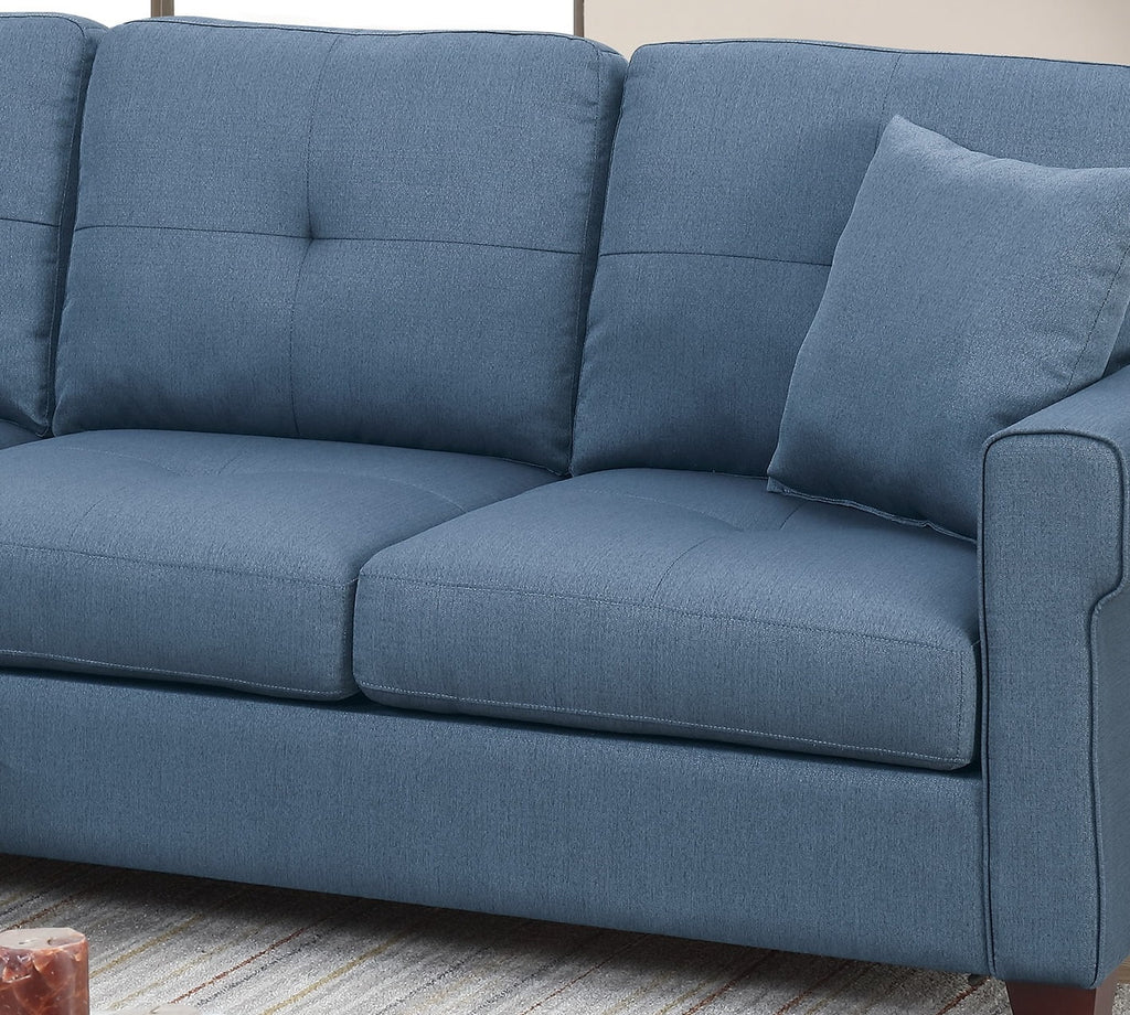 Blue Reversible Sectional Sofa Chaise A2051