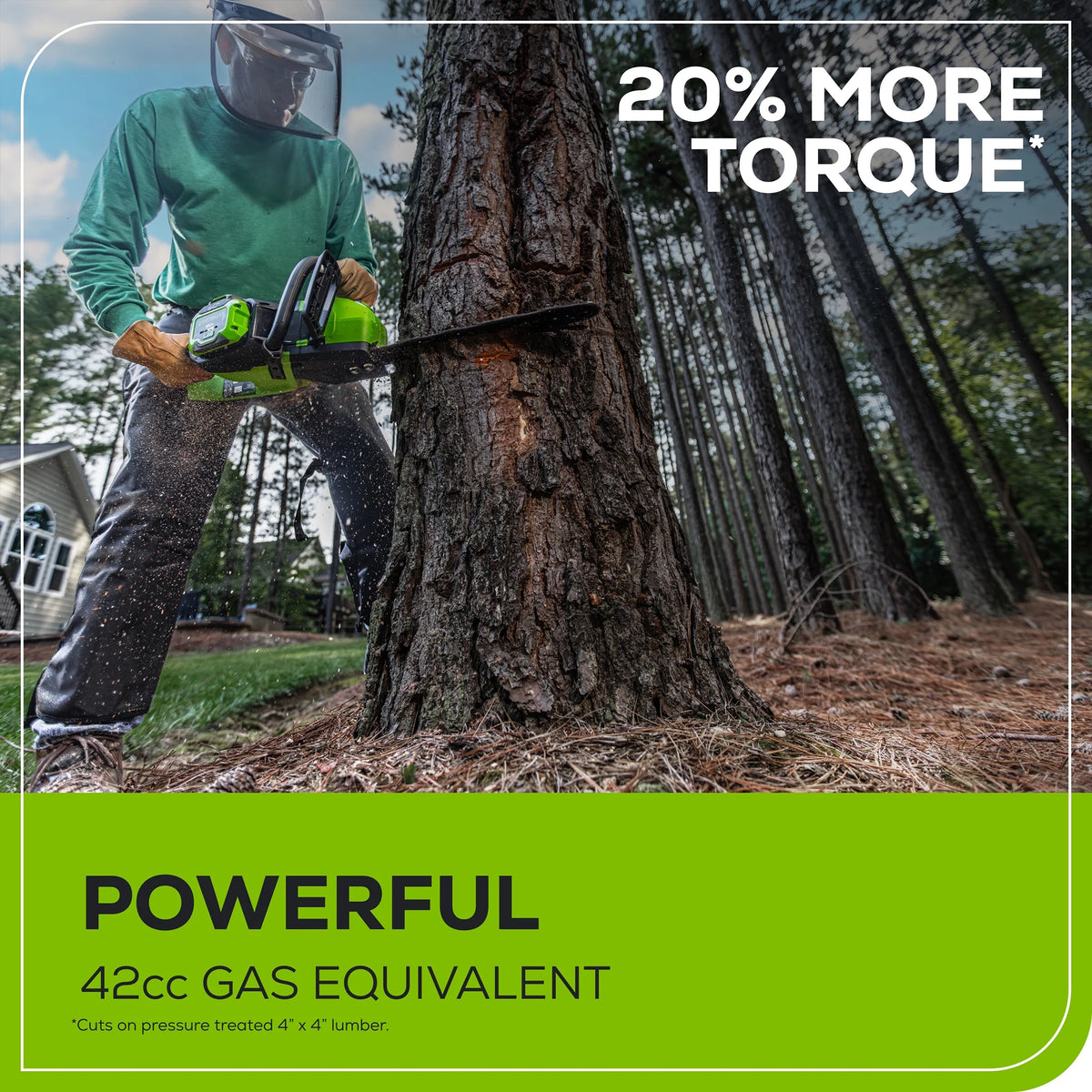 60V 2.0kW Brushless Chainsaw with 4.0 Ah Battery & Charger U5979