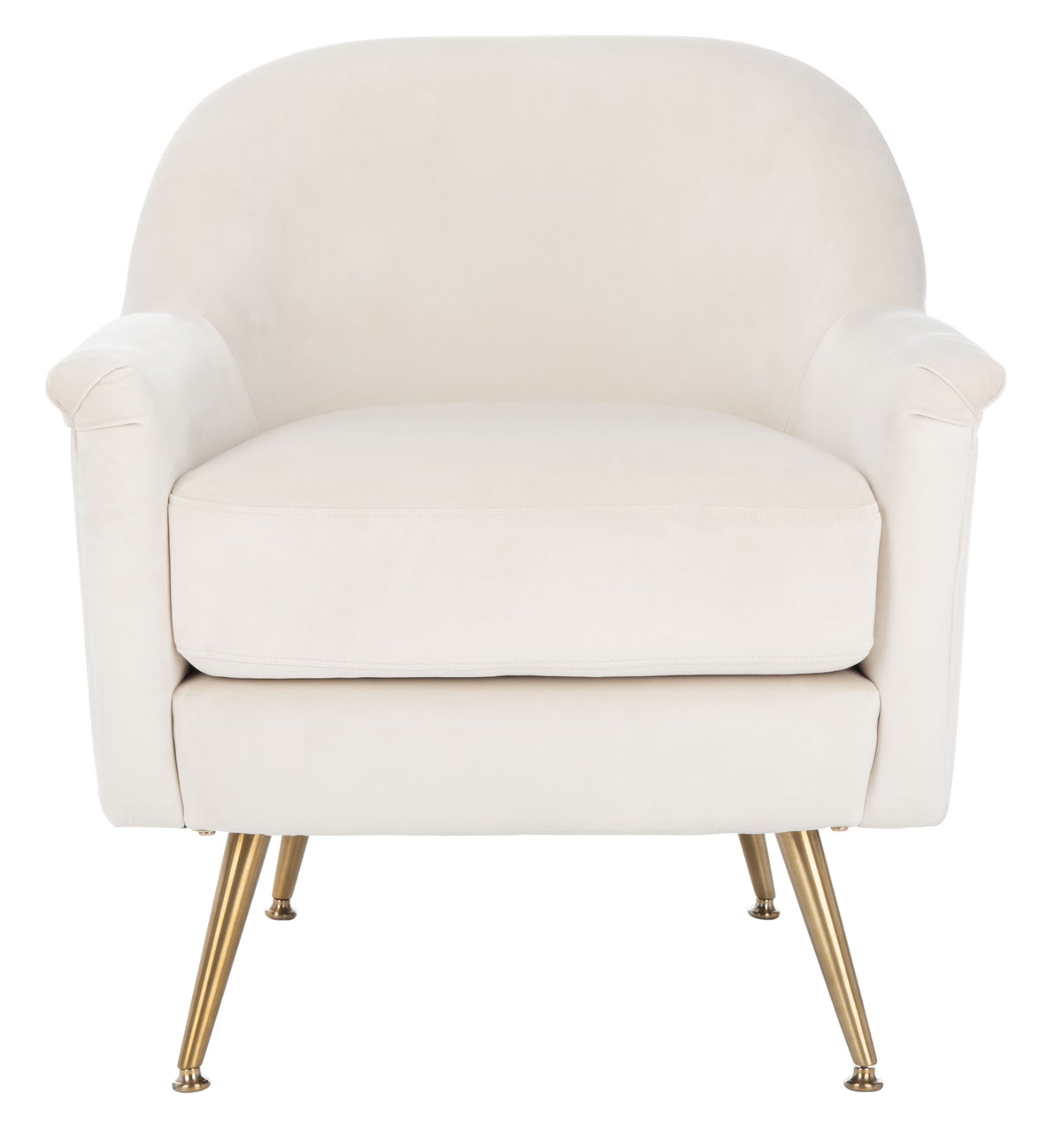 Ivory Velvet Upholstered Arm Chairs V83215