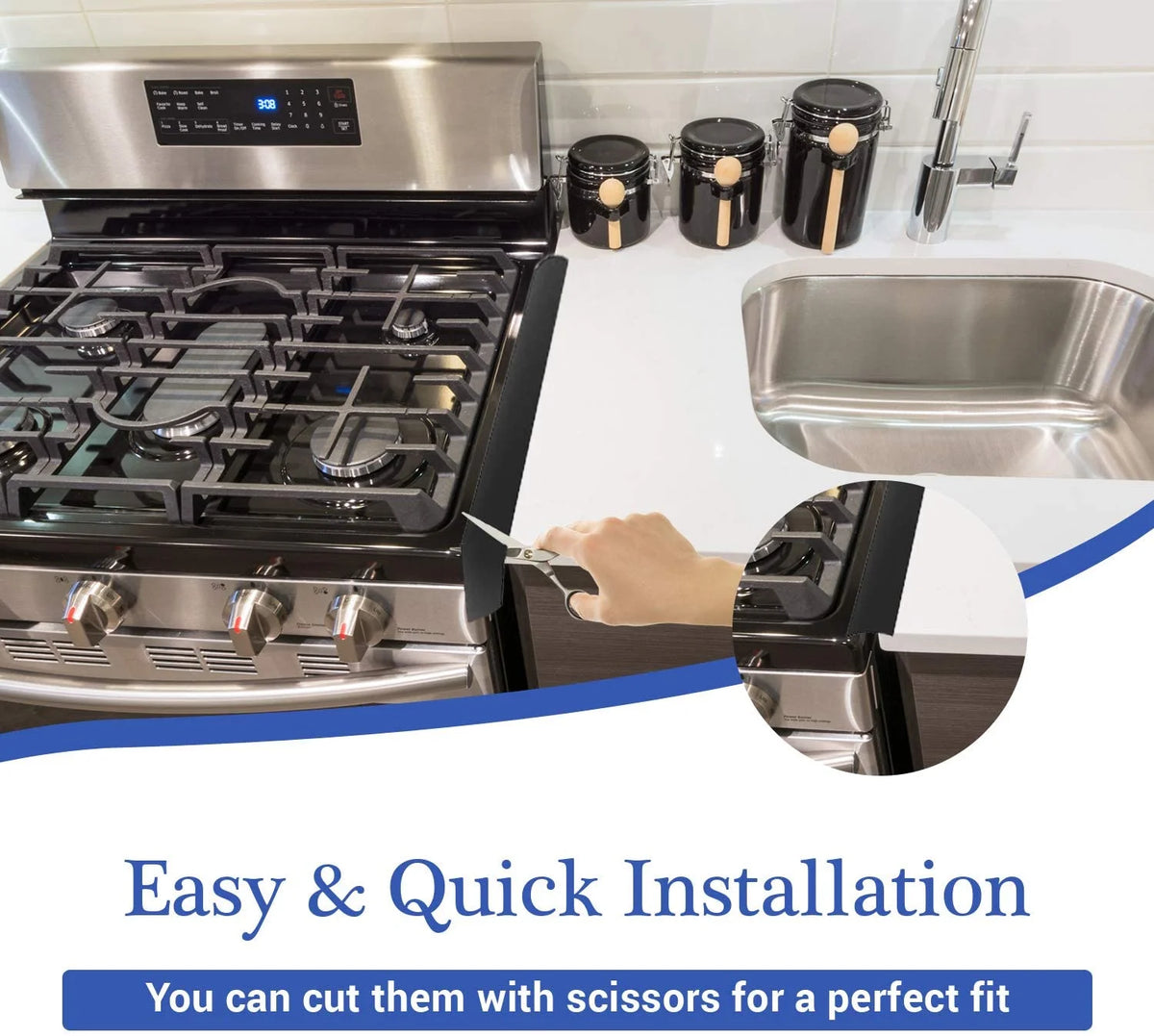 Silicone Stove Gap Covers (2 Pack, 21 Inches, Black) Y85851
