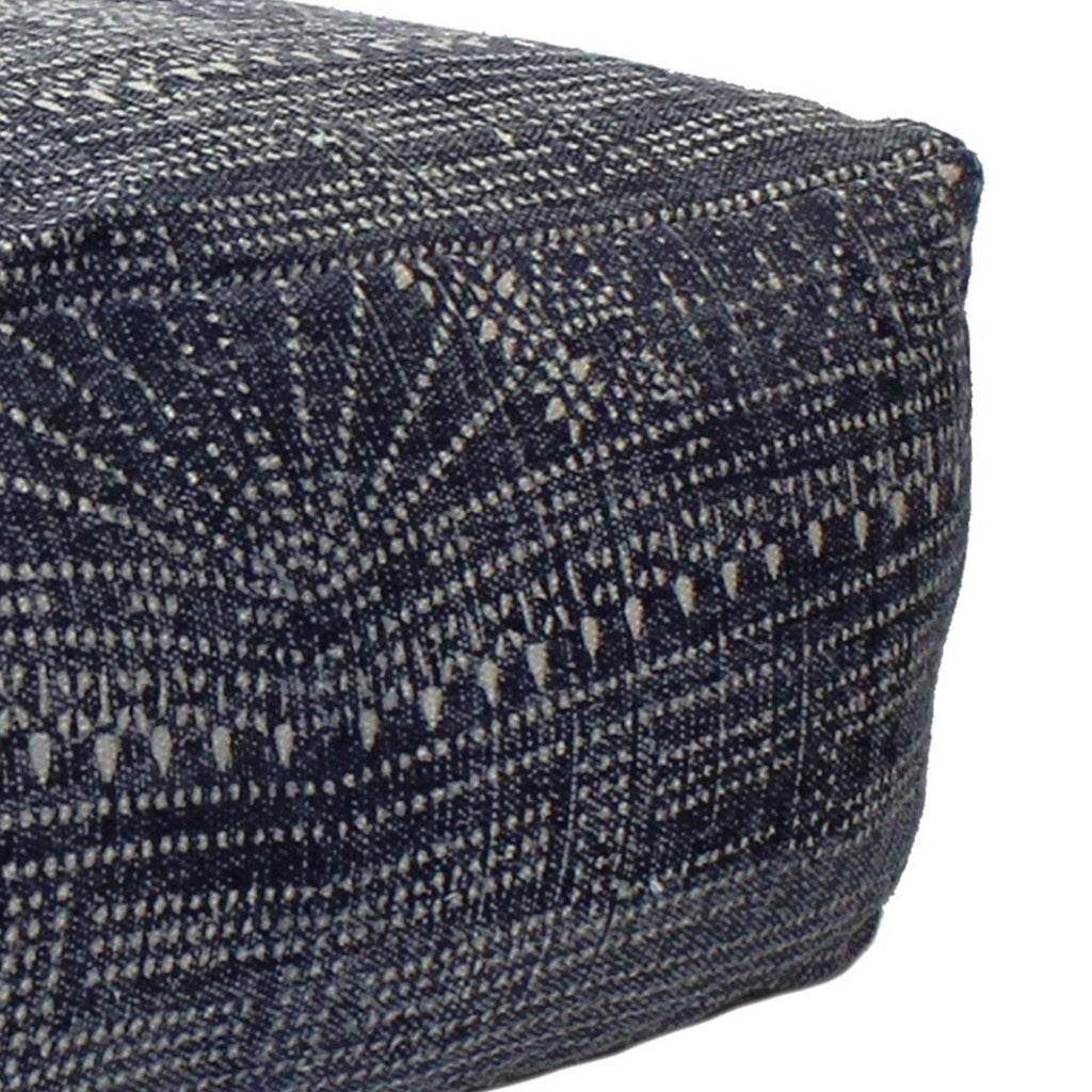 Blue Batik Print Rectangular Pouf K2200