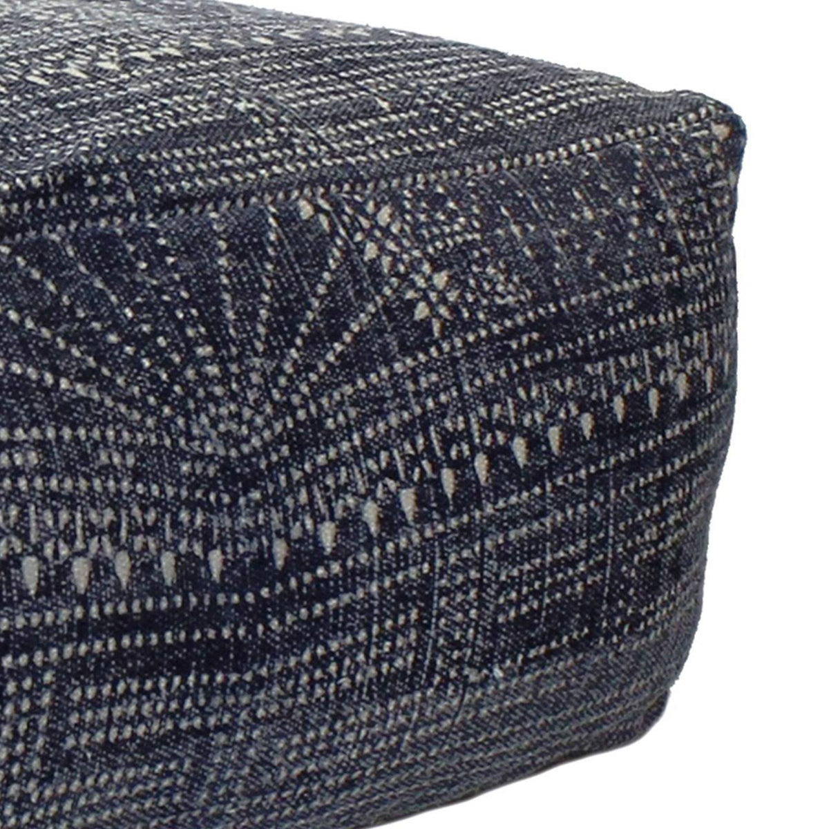 Blue Batik Print Rectangular Pouf K2200