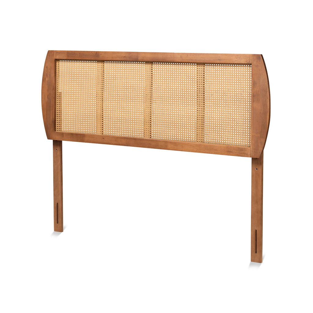 Ash Walnut Full Wood Rattan Headboard H859112