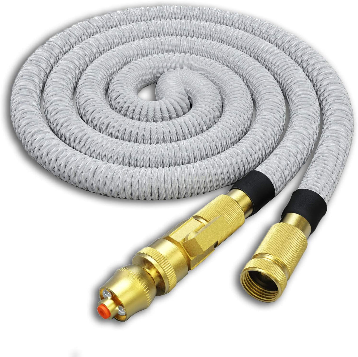 75FT Expandable Garden Hose with Brass Fittings and Jet Nozzle F316259