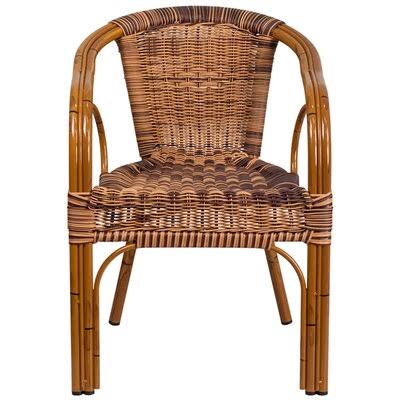 Stacking Patio Dining Armchair Brown W376229