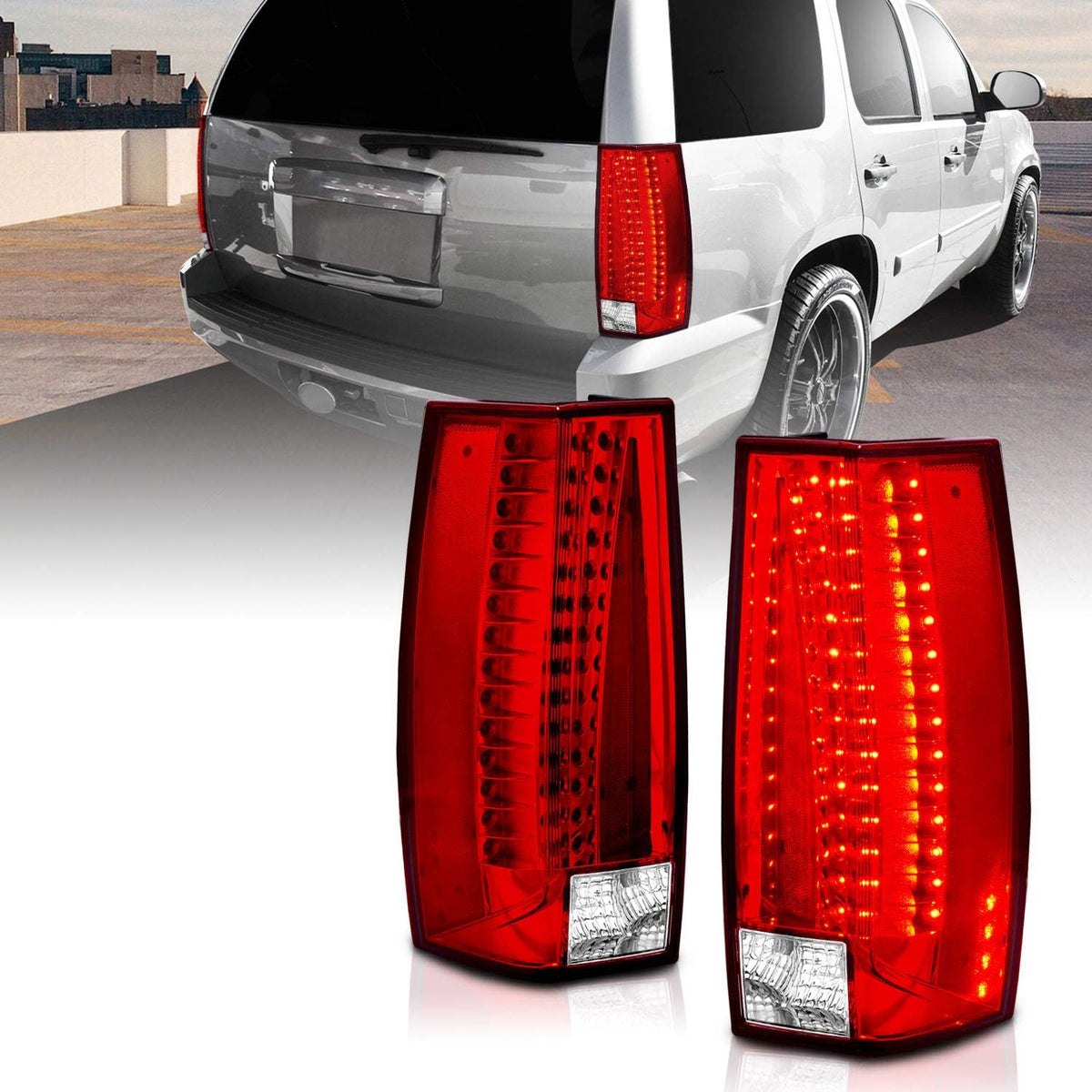 Red/Clear LED Tail Lights for Chevy Tahoe/Suburban/Yukon A982