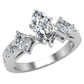 14K White Gold Diamond Engagement Ring W560