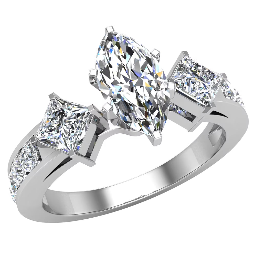 14K White Gold Diamond Engagement Ring W560