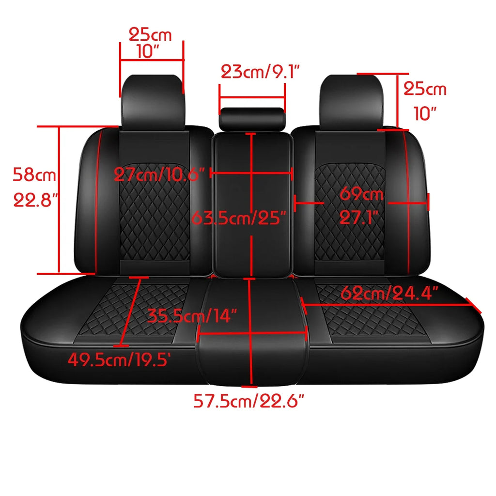 Black Waterproof Leather Full Set Car Seat Cover R61098