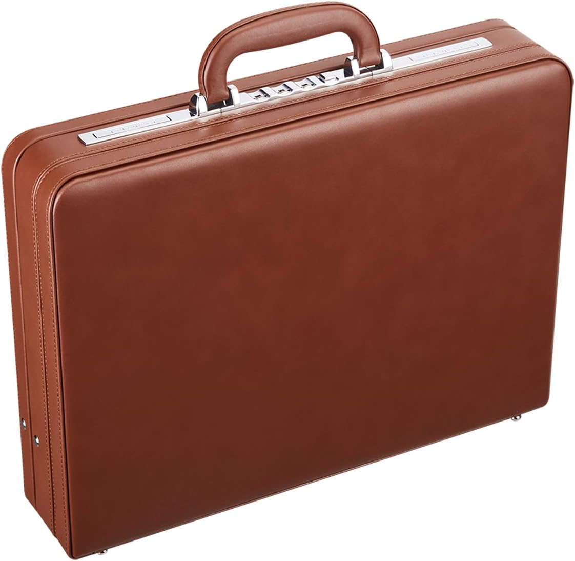 Black Bonded Leather Hard-sided Laptop Briefcase with Combination Locks F57759