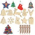 50pcs Unfinished Wood Slice Christmas Ornaments E2937