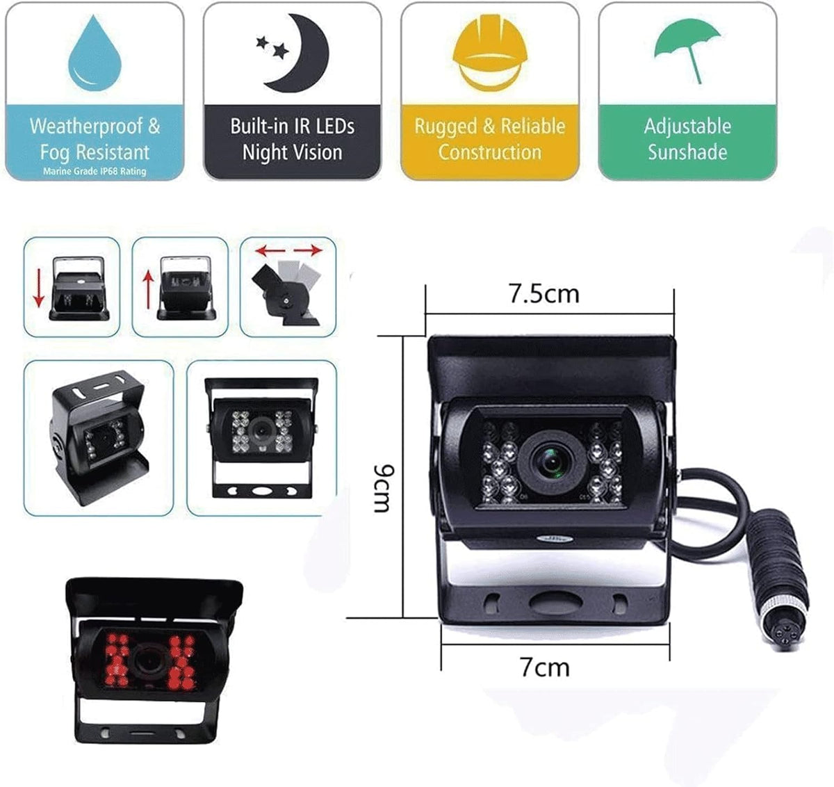Backup Camera with Monitor Kit, Waterproof Night Vision 7 Monitor X4236