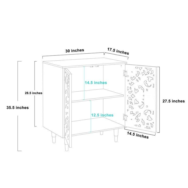 Green 2-Door Solid Wood Accent Cabinet L9945