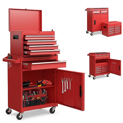 Gray 5-Drawer Rolling Tool Chest with Lockable Wheels T207