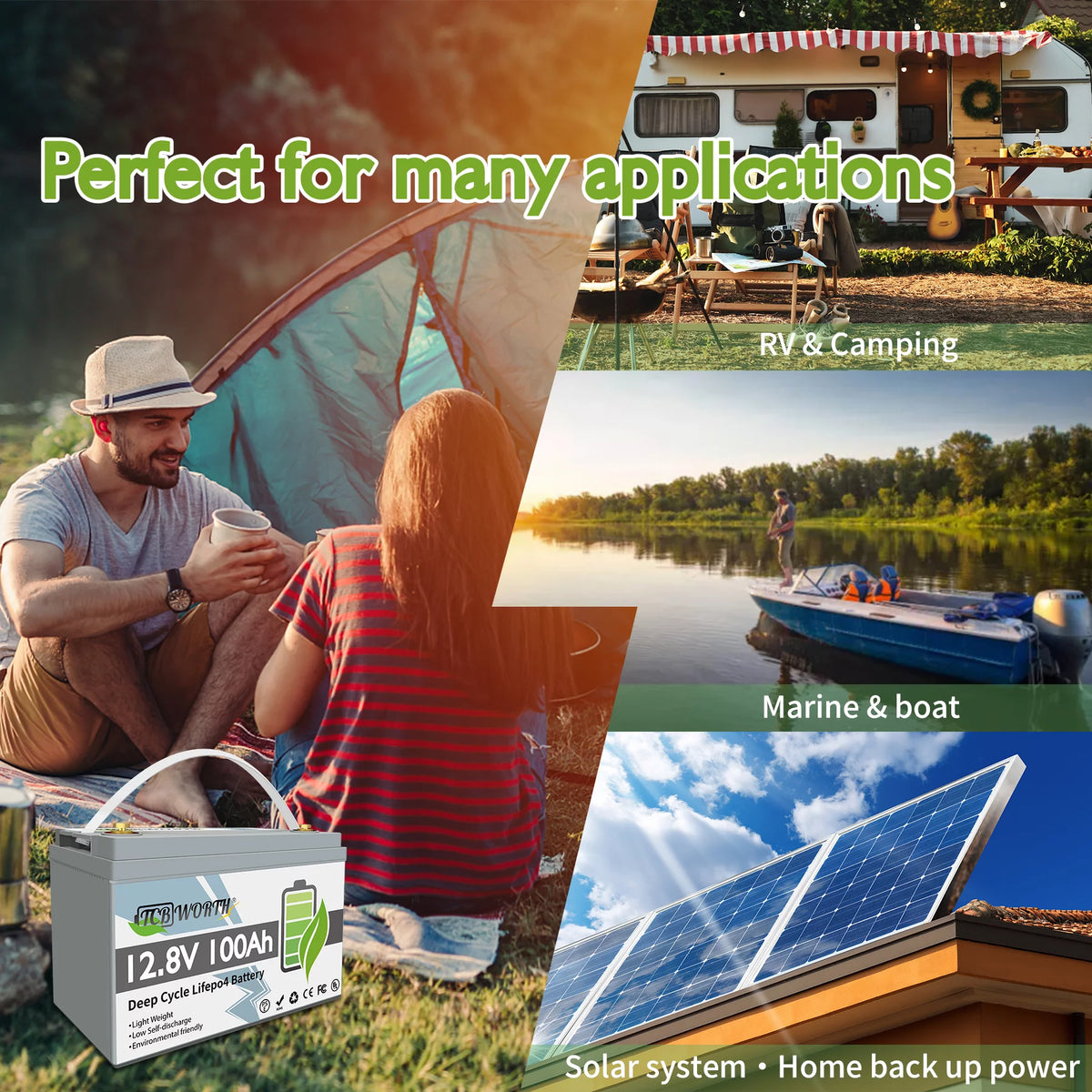 12V 100Ah LiFePO4 Lithium Battery with 100A BMS J261672