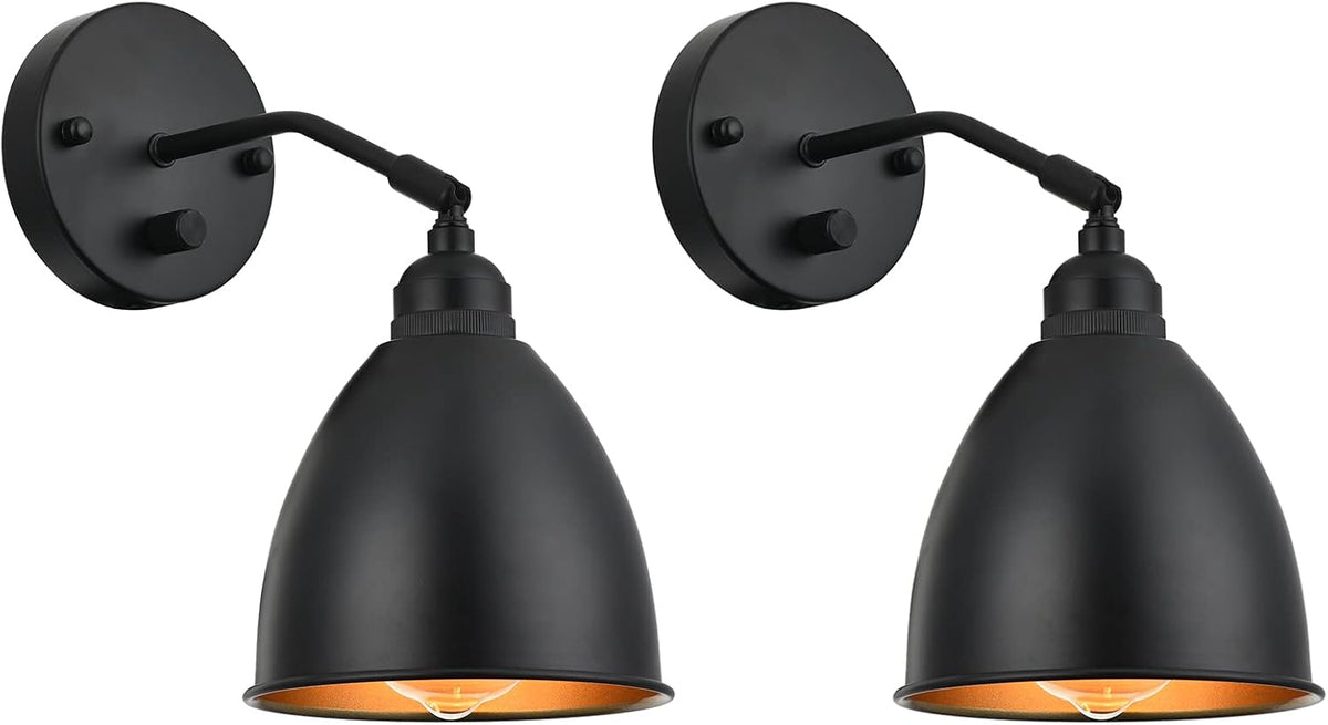 Matt Black Metal Wall Sconce with on/Off Switch D8785