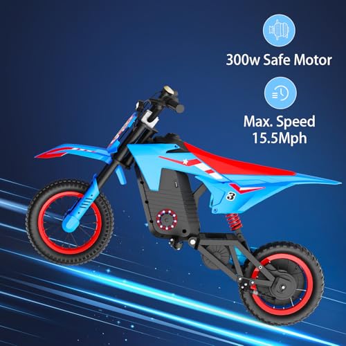 Kids Electric Dirt Bike 25KM/h Adjustable Speed Black A1814