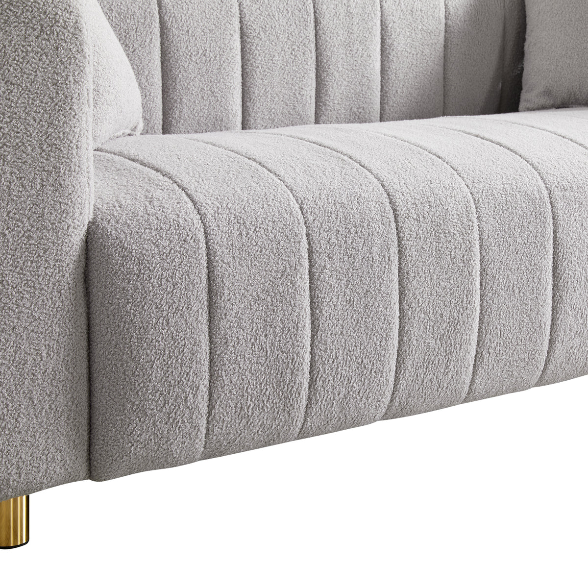 81.89" Teddy Large Modern 3 Seater Upholstered Sofa with Gold Metal Legs K180322