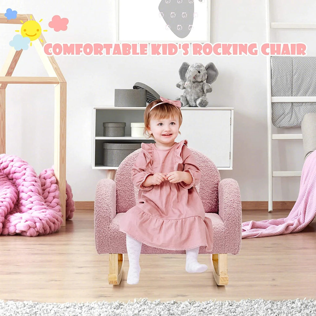 Pink Plush Kids Sofa Q838