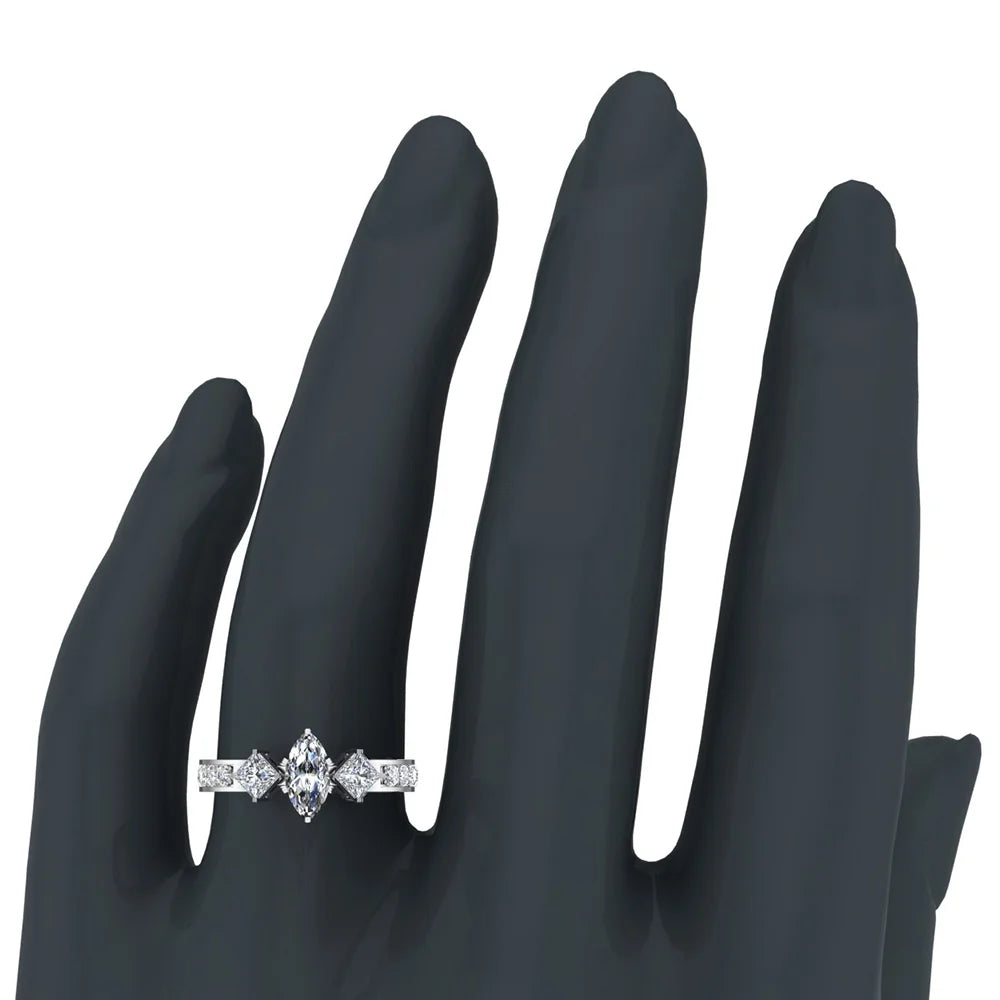 14K White Gold Diamond Engagement Ring W560