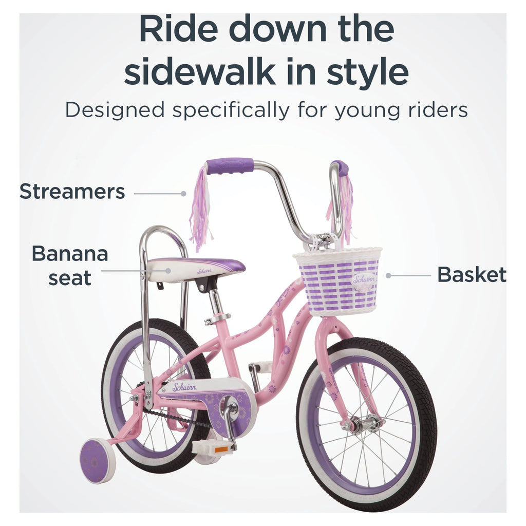16 Kid's Bike with Training Wheels, Pink Z5177