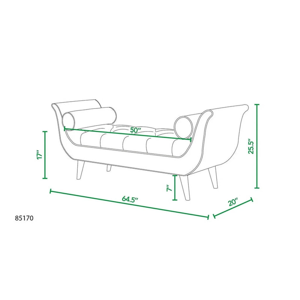 Teal Velvet Tufted Entryway Bench W112553