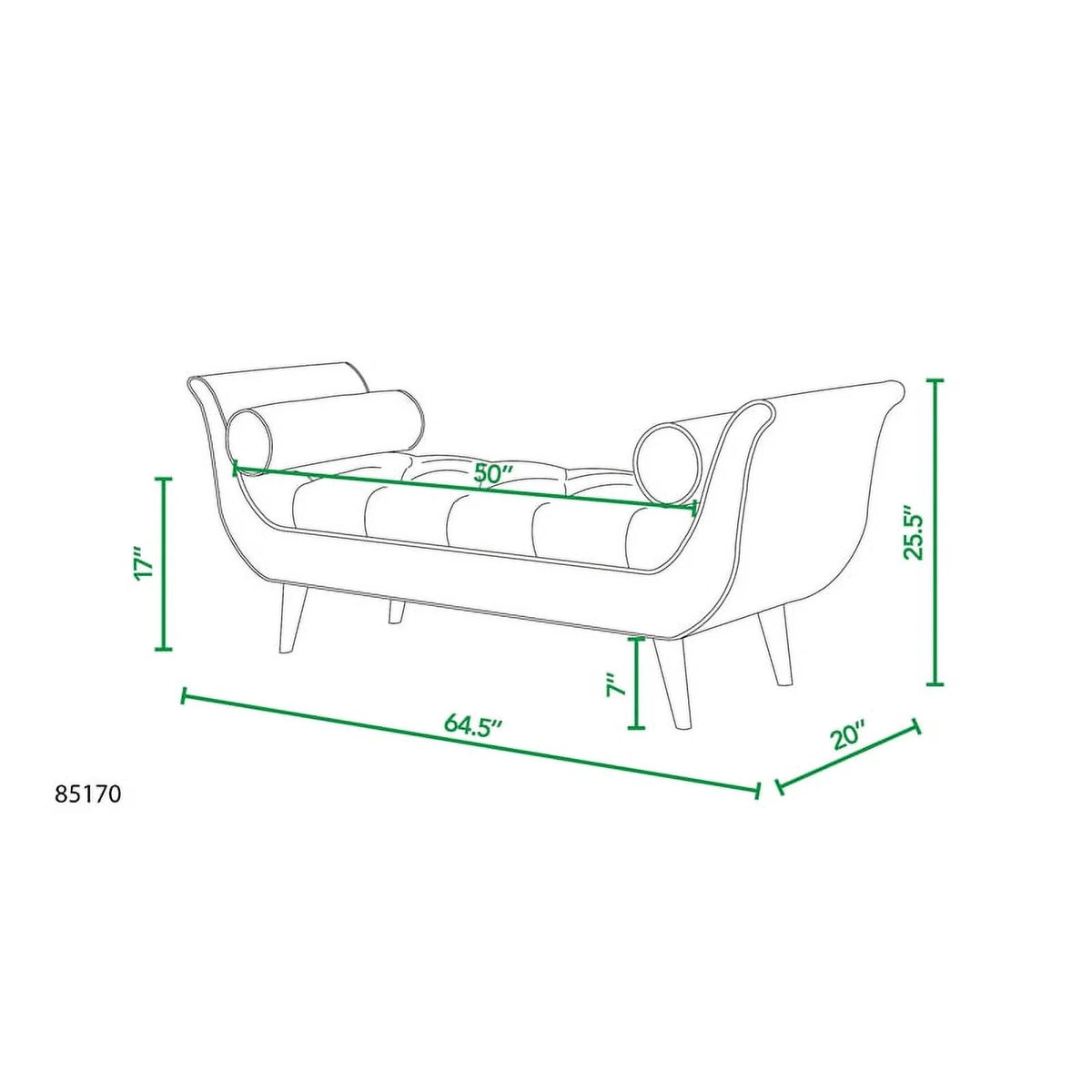 Teal Velvet Tufted Entryway Bench W112553