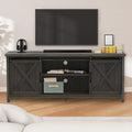 Farmhouse TV Stand with Sliding Barn Doors, Grey N74550
