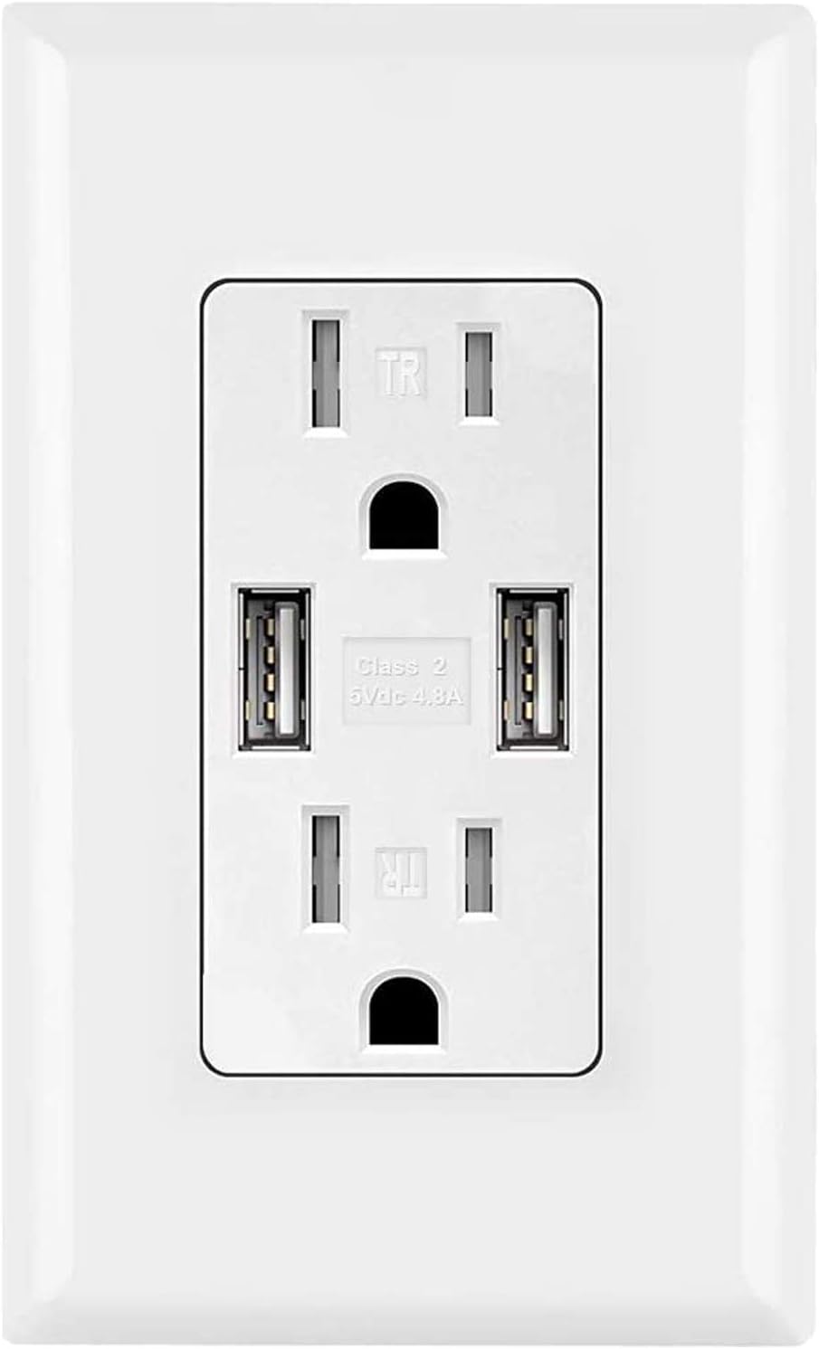 White 15 Amp Tamper Resistant Duplex Receptacle USB Wall Outlet, Pack of 2 I7130