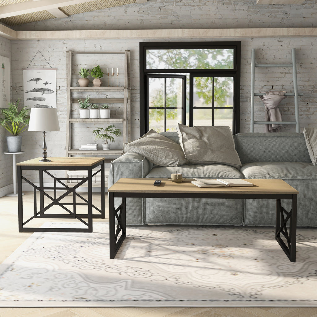 Steel 2-Piece Coffee Table Set N992