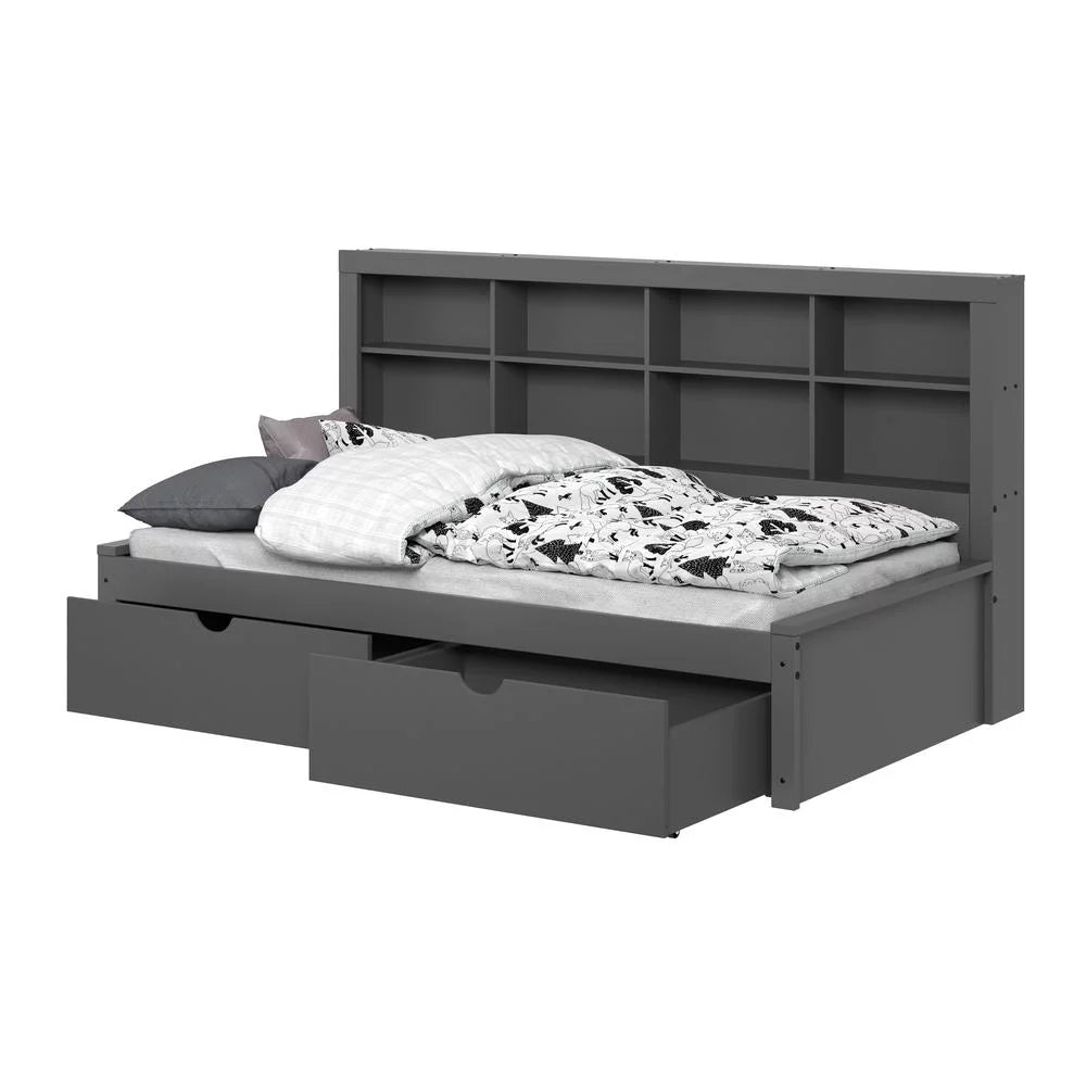 Dark Grey Twin Bookcase Day Bed Z16270