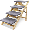 Wood Pet Stairs Foldable Dog Stairs & Ramp with Non-Slip Pads C476