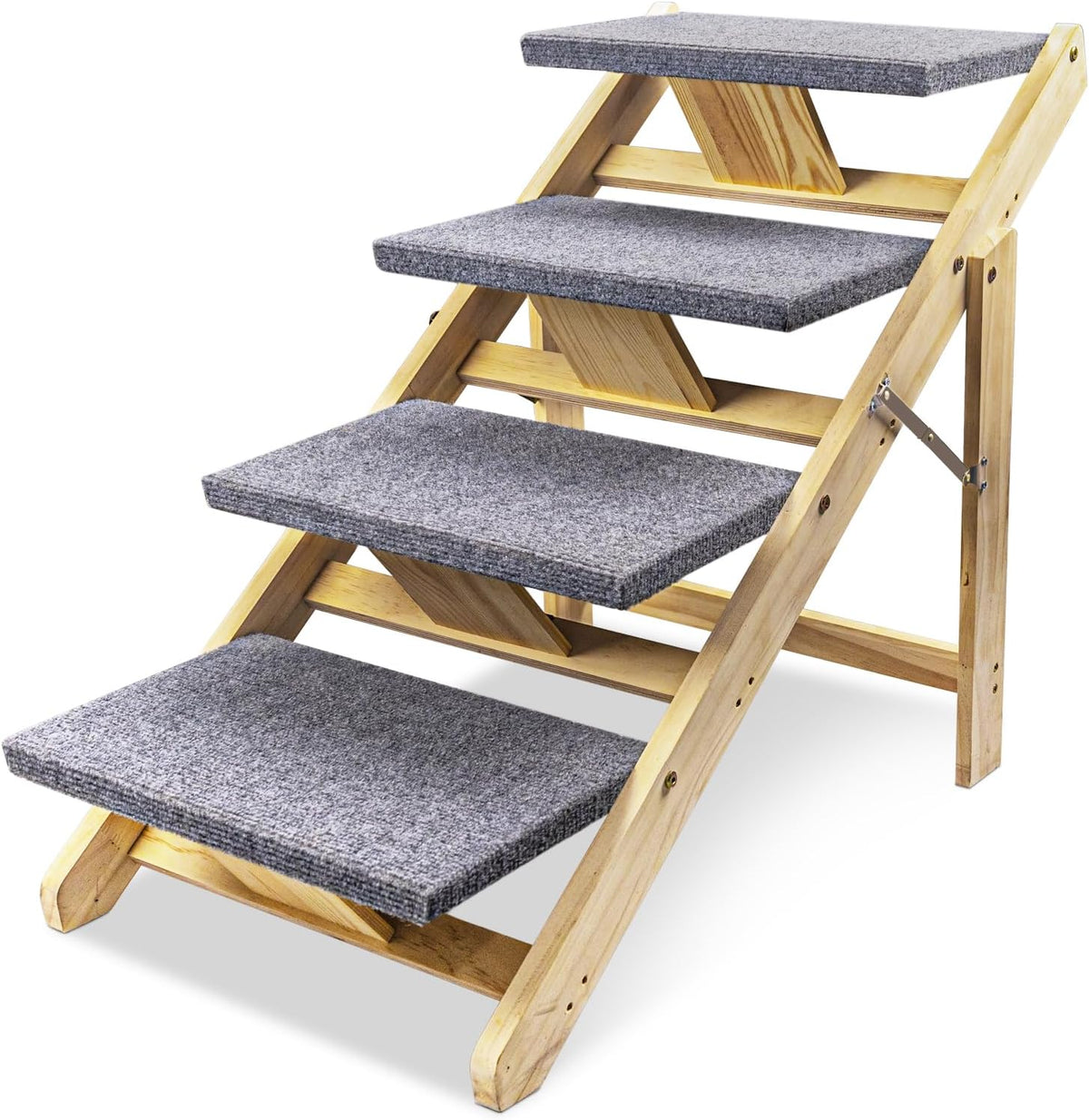 Wood Pet Stairs Foldable Dog Stairs & Ramp with Non-Slip Pads C476