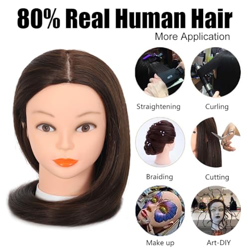 Mannequin Head with 80% Human Hair Straight 26"-28" N238