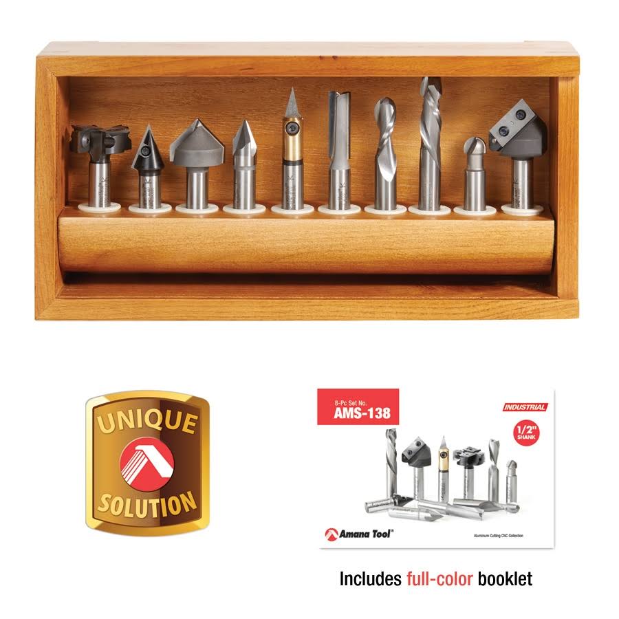 10-pc CNC Router Bit Collection, 1/2 inch Shank K681834
