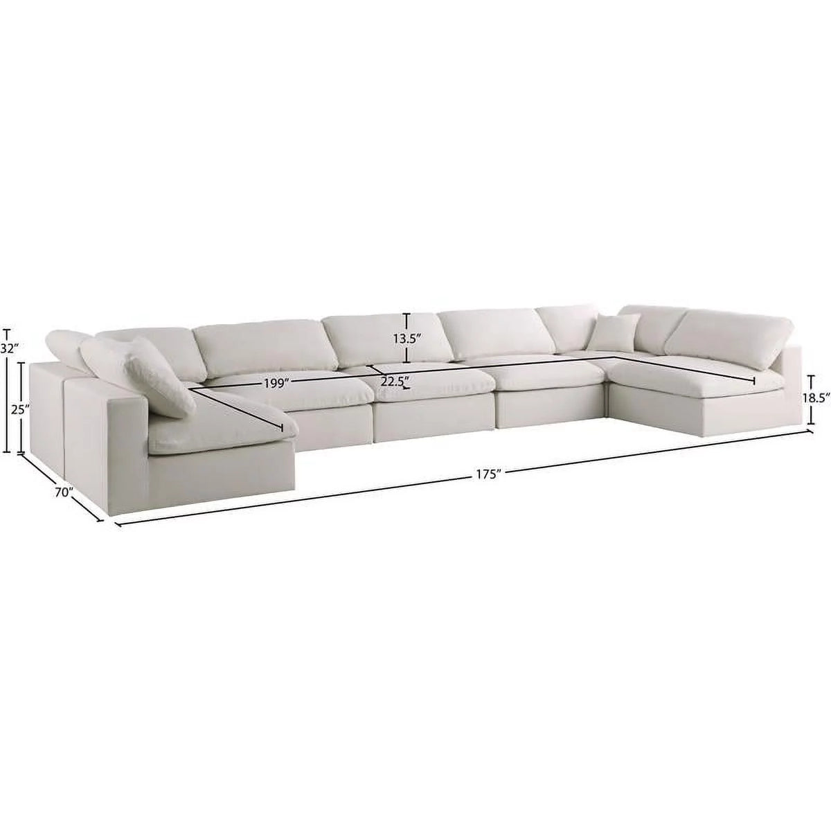 Cream Velvet Modular Sectional S8689
