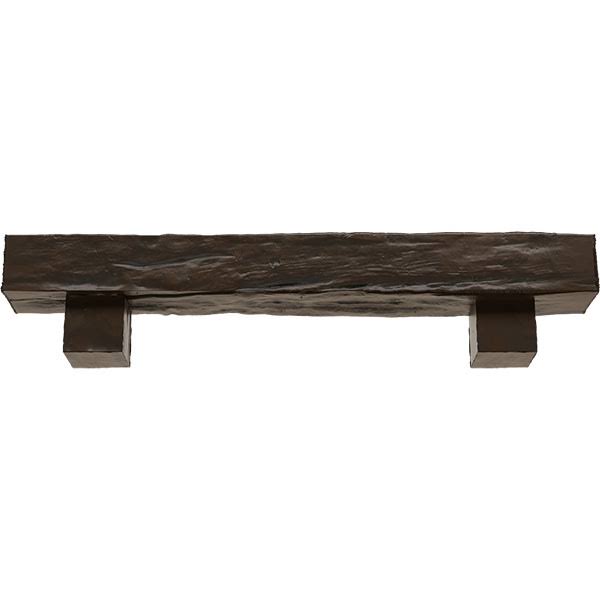 Burnished Mahogany Faux Wood Fireplace Mantel Kit with Corbels N406110