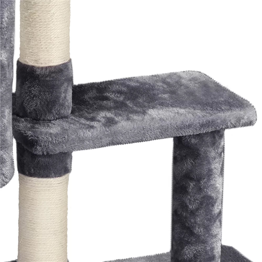 4-Level Plush Cat Tree with Condo, Dark Gray J402