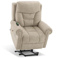 Triple Motor Power Lift Recliner Chair with Massage and Heating, Fabric A1091