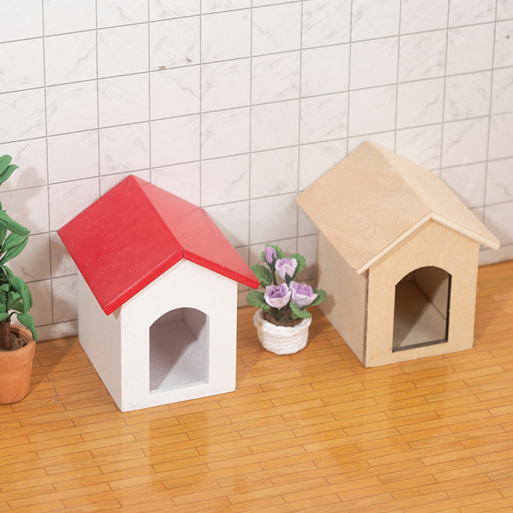 Wooden Hut Cage Model House Furniture Accessory U191