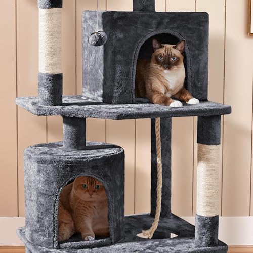 Dark Gray Cat Tree with Platform, Hammock, Scratching Posts V750