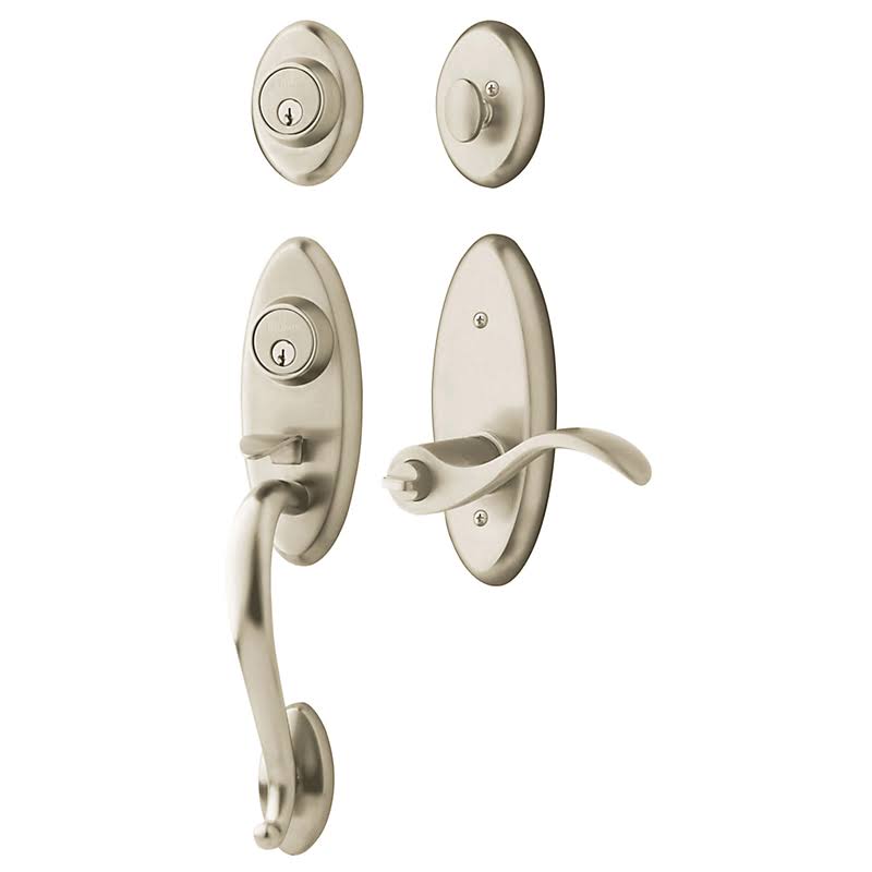 Satin Nickel Single Cylinder Handleset Wave Lever D755