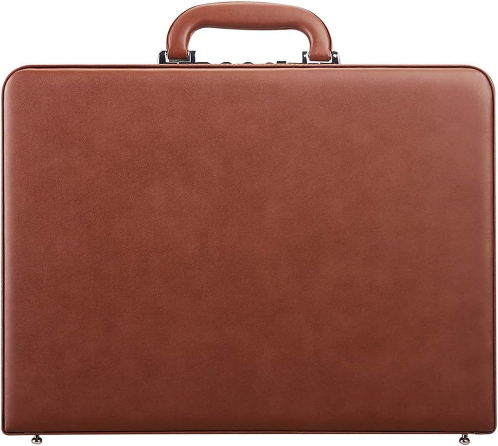 Black Bonded Leather Hard-sided Laptop Briefcase with Combination Locks F57759