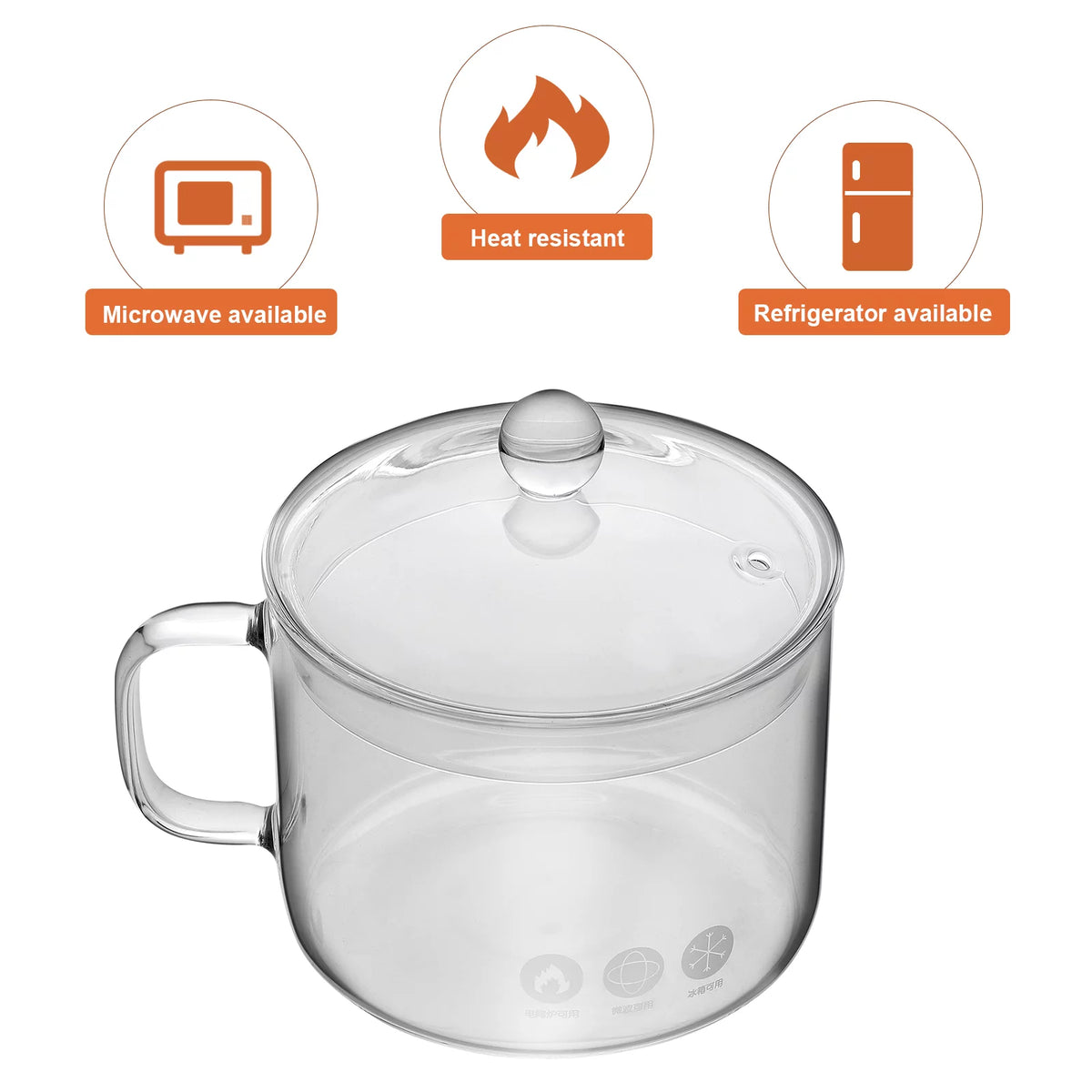 Heat-resistant Glass Pot with Handle Y908
