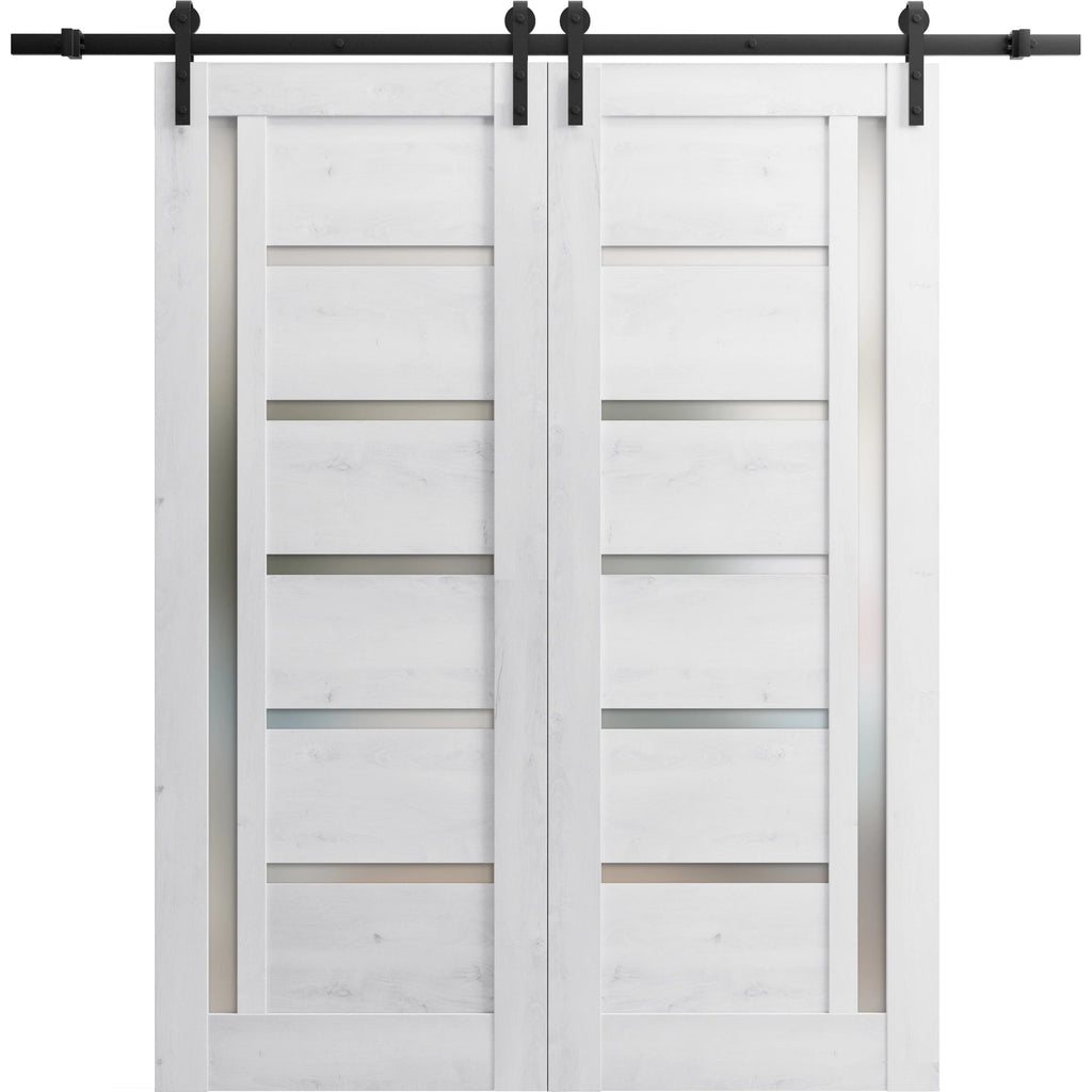 Double Barn Door 64 x 80 inches with Frosted Glass E430