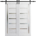 Double Barn Door 64 x 80 inches with Frosted Glass E430